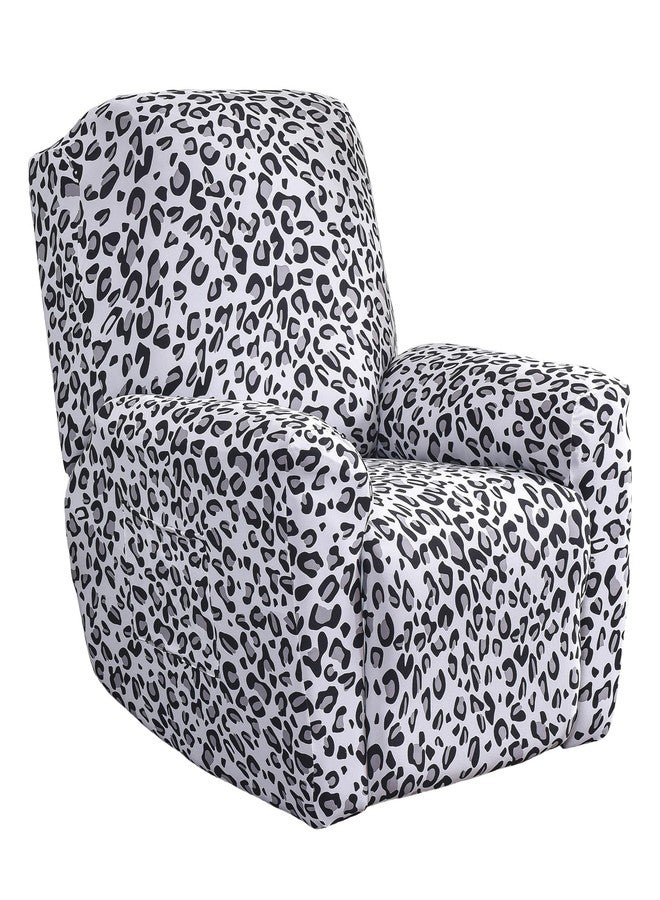 PENDEJATO Stretch Recliner Chair Covers, 4-Piece Recliner Slipcovers Print Lazyboy Recliner Cover Soft Spandex Reclining Chair Couch Cover Furniture Protector with Pocket (Leopard) - Image 1